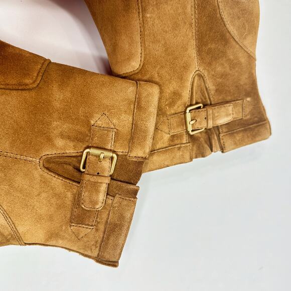 NWT Veronica Beard Hannigan Lug Sole Suede Hazelwood Buckle Boots Booties 11 - Picture 4 of 15